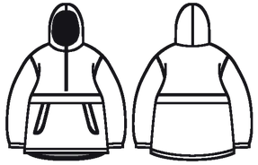 Technical flat drawing of a anorak