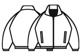 Technical flat drawing of a bomber