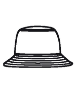 Technical flat drawing of a bucket hat