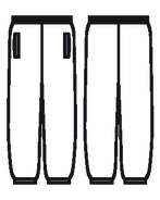 Technical flat drawing of a joggers