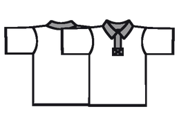 Technical flat drawing of a polo