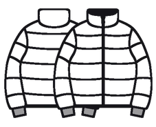 Technical flat drawing of a puffer jacket