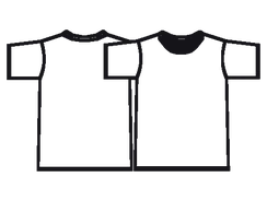 Technical flat drawing of a t-shirt