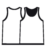 Technical flat drawing of a tank top