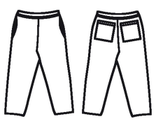 Technical flat drawing of a trousers