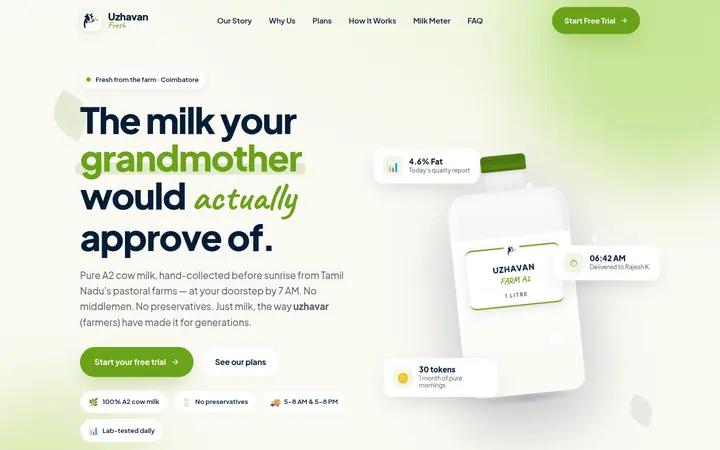 Uzhavan Fresh — home page